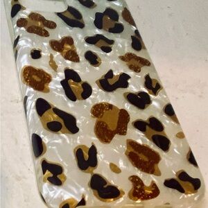 Black and Gold Animal Print Phone Case with Glossy Finish